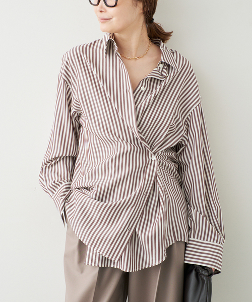 Deuxieme Classe(ドゥーズィエムクラス)の「* Freestyle シャツ(stripe)(シャツ/ブラウス・レディース・チョコ・FREE)」の6枚目の写真
