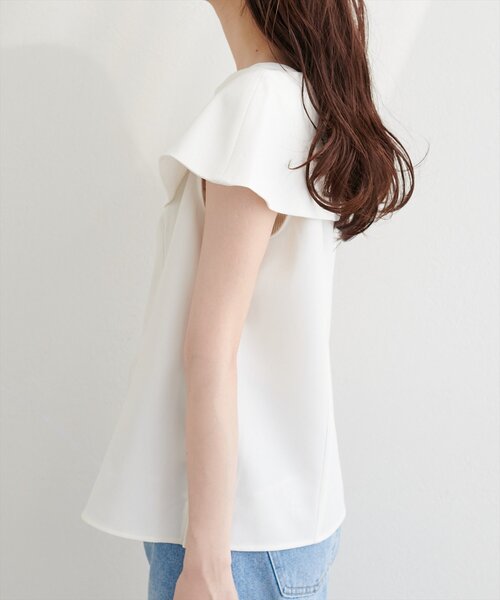 natural couture（ナチュラルクチュール）の「アシメカラーオフショルブラウス（シャツ/ブラウス・レディース・チャコールグレー/オフホワイト/ネイビー/ベージュ/サックスブルー/ピンク・FREE）」の15枚目の写真