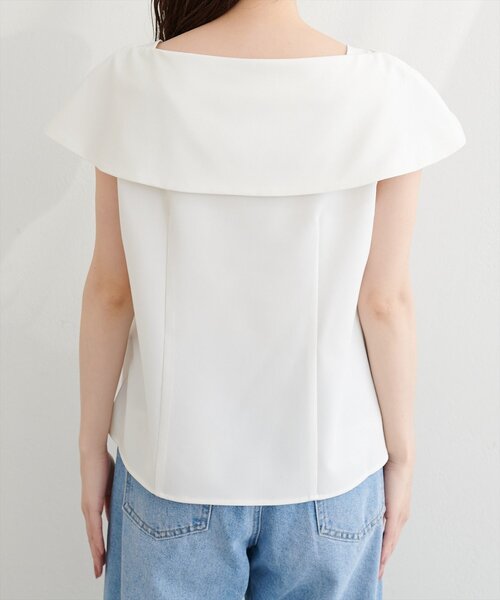 natural couture（ナチュラルクチュール）の「アシメカラーオフショルブラウス（シャツ/ブラウス・レディース・チャコールグレー/オフホワイト/ネイビー/ベージュ/サックスブルー/ピンク・FREE）」の16枚目の写真