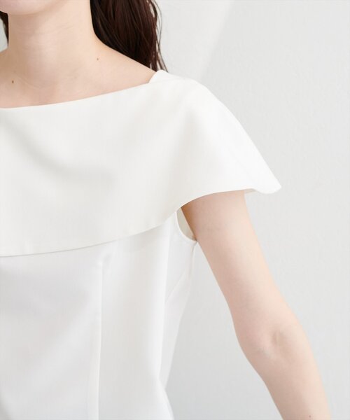natural couture（ナチュラルクチュール）の「アシメカラーオフショルブラウス（シャツ/ブラウス・レディース・チャコールグレー/オフホワイト/ネイビー/ベージュ/サックスブルー/ピンク・FREE）」の20枚目の写真