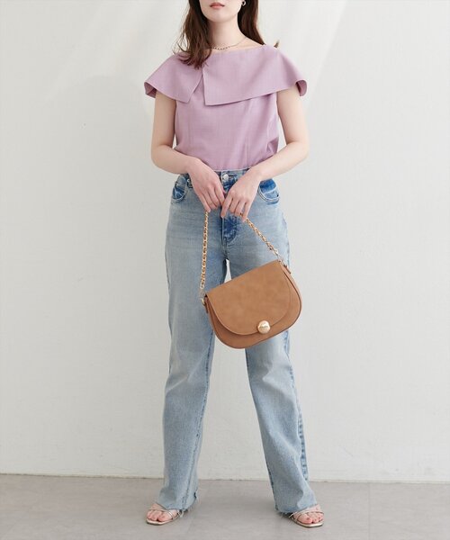 アシメカラーオフショルブラウス（シャツ/ブラウス）｜natural couture