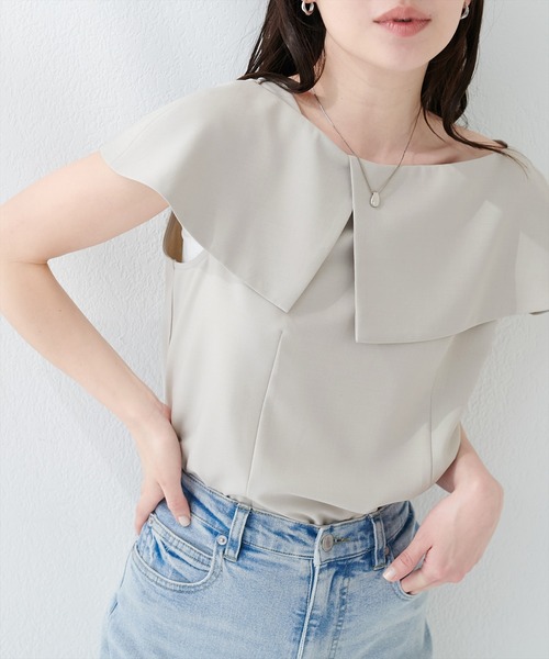 アシメカラーオフショルブラウス（シャツ/ブラウス）｜natural couture