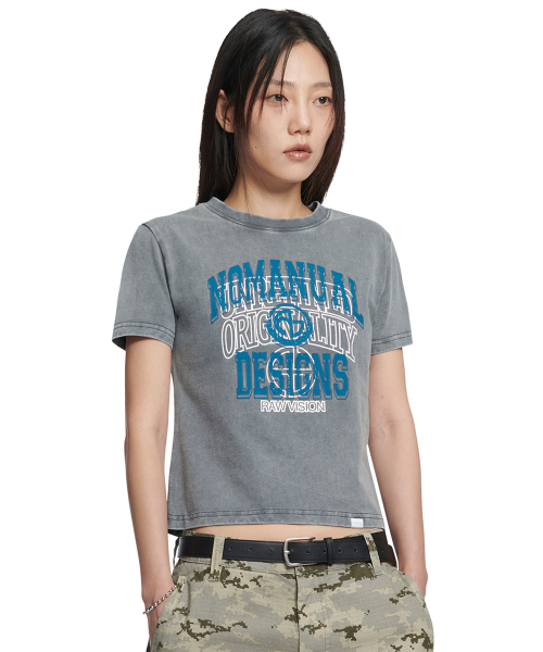 NOMANUAL(NOMANUAL)の「LAYERED ARCH GRAPHIC T-SHIRT (WOMAN) - WASHED CHARCOAL(Tシャツ/カットソー・レディース・その他・LARGE/MEDIUM/SMALL)」の1枚目の写真