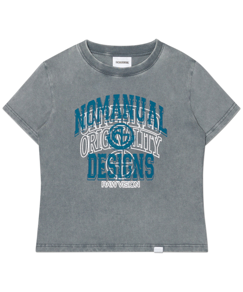 NOMANUAL(NOMANUAL)の「LAYERED ARCH GRAPHIC T-SHIRT (WOMAN) - WASHED CHARCOAL(Tシャツ/カットソー・レディース・その他・LARGE/MEDIUM/SMALL)」の2枚目の写真