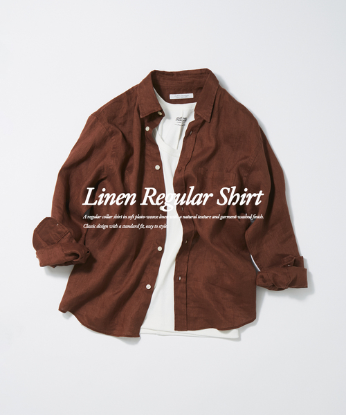 JOURNAL STANDARD(ジャーナルスタンダード)の「リネンレギュラー ロングスリーブシャツ(シャツ/ブラウス・メンズ・ブラウン/ホワイト/ピンク/ブラック系その他/クリアブルー・LARGE/MEDIUM)」の4枚目の写真