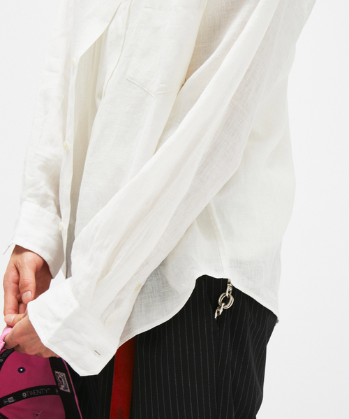 JOURNAL STANDARD(ジャーナルスタンダード)の「リネンレギュラー ロングスリーブシャツ(シャツ/ブラウス・メンズ・ブラウン/ホワイト/ピンク/ブラック系その他/クリアブルー・LARGE/MEDIUM)」の10枚目の写真