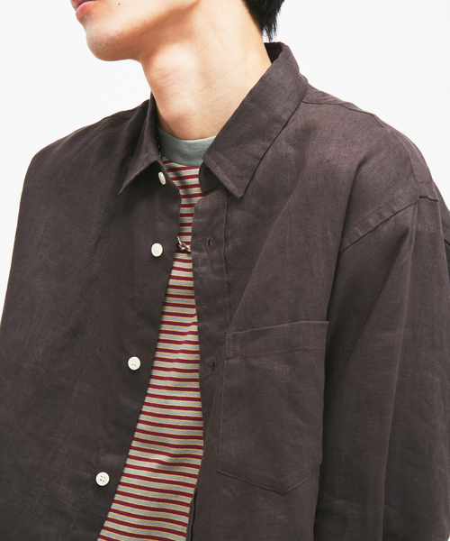 JOURNAL STANDARD(ジャーナルスタンダード)の「リネンレギュラー ロングスリーブシャツ(シャツ/ブラウス・メンズ・ブラウン/ホワイト/ピンク/ブラック系その他/クリアブルー・LARGE/MEDIUM)」の16枚目の写真