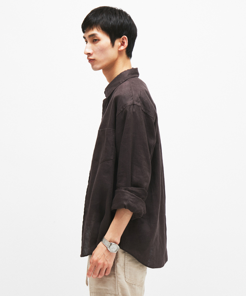 JOURNAL STANDARD(ジャーナルスタンダード)の「リネンレギュラー ロングスリーブシャツ(シャツ/ブラウス・メンズ・ブラウン/ホワイト/ピンク/ブラック系その他/クリアブルー・LARGE/MEDIUM)」の19枚目の写真
