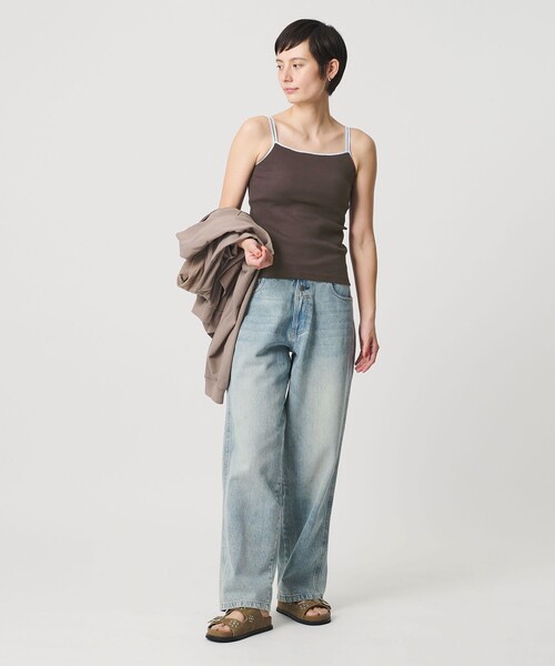 BEAUTY&YOUTH UNITED ARROWS(ビューティーアンドユースユナイテッドアローズ)の「カラーパイピング 2ストラップ キャミソール(キャミソール・レディース・ダークブラウン/ブラック/オフホワイト/ベージュ・FREE)」の6枚目の写真
