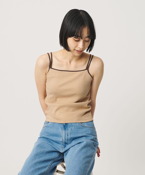 BEAUTY&YOUTH UNITED ARROWS(ビューティーアンドユースユナイテッドアローズ)の「カラーパイピング 2ストラップ キャミソール(キャミソール・レディース・ダークブラウン/ブラック/オフホワイト/ベージュ・FREE)」の12枚目の写真