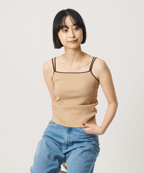 BEAUTY&YOUTH UNITED ARROWS(ビューティーアンドユースユナイテッドアローズ)の「カラーパイピング 2ストラップ キャミソール(キャミソール・レディース・ダークブラウン/ブラック/オフホワイト/ベージュ・FREE)」の13枚目の写真