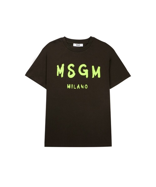 MSGM KIDS(エムエスジーエムキッズ)の「【NEW】MSGM KIDS ブラッシュロゴTシャツ(Tシャツ/カットソー・キッズ・ブラック×ピンク/ライトイエロー/ブラック/ブラウン系/ホワイト/サンドベージュ/ブルー系・4/10/12/14/8)」の4枚目の写真