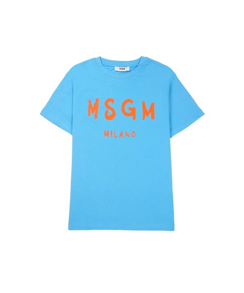 MSGM KIDS(エムエスジーエムキッズ)の「【NEW】MSGM KIDS ブラッシュロゴTシャツ(Tシャツ/カットソー・キッズ・ブラック×ピンク/ライトイエロー/ブラック/ブラウン系/ホワイト/サンドベージュ/ブルー系・4/10/12/14/8)」の6枚目の写真