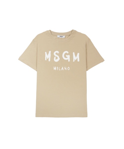 MSGM KIDS(エムエスジーエムキッズ)の「【NEW】MSGM KIDS ブラッシュロゴTシャツ(Tシャツ/カットソー・キッズ・ブラック×ピンク/ライトイエロー/ブラック/ブラウン系/ホワイト/サンドベージュ/ブルー系・4/10/12/14/8)」の5枚目の写真