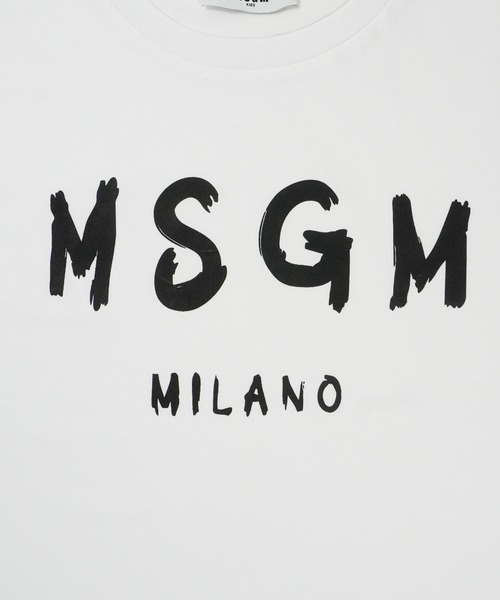 MSGM KIDS(エムエスジーエムキッズ)の「【NEW】MSGM KIDS ブラッシュロゴTシャツ(Tシャツ/カットソー・キッズ・ブラック×ピンク/ライトイエロー/ブラック/ブラウン系/ホワイト/サンドベージュ/ブルー系・4/10/12/14/8)」の9枚目の写真