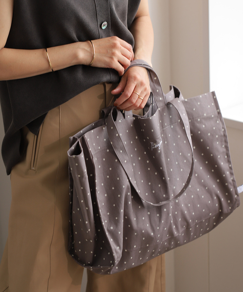 IENA ENFANT(イエナアンファン)の「【BASIC】ボンジュール2wayトートバッグ (ドット)(トートバッグ・レディース・ホワイト/ブラック/グレー・FREE)」の3枚目の写真
