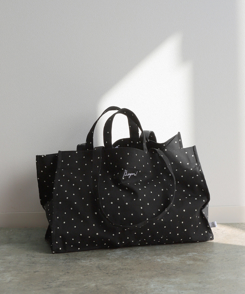 IENA ENFANT(イエナアンファン)の「【BASIC】ボンジュール2wayトートバッグ (ドット)(トートバッグ・レディース・ホワイト/ブラック/グレー・FREE)」の1枚目の写真