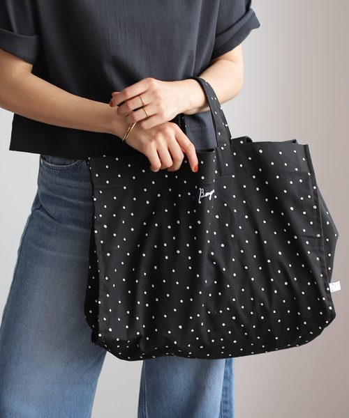IENA ENFANT(イエナアンファン)の「【BASIC】ボンジュール2wayトートバッグ (ドット)(トートバッグ・レディース・ホワイト/ブラック/グレー・FREE)」の7枚目の写真
