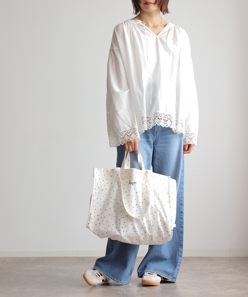 IENA ENFANT(イエナアンファン)の「【BASIC】ボンジュール2wayトートバッグ (ドット)(トートバッグ・レディース・ホワイト/ブラック/グレー・FREE)」の12枚目の写真