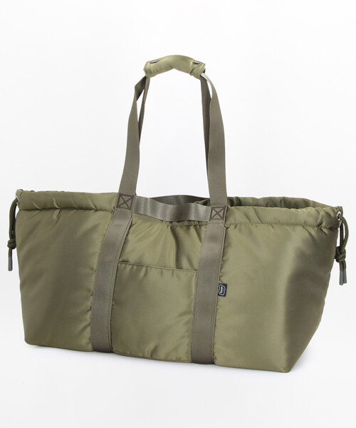 YOSEMITE(ヨセミティ)の「YOSEMITE STRAP/ヨセミテストラップ PADDING NYLON DRAWSTRING TOTE M/パディング ナイロン ドローストリング トートバッグ(トートバッグ・メンズ・ブラック/オリーブ・ONE SIZE)」の2枚目の写真