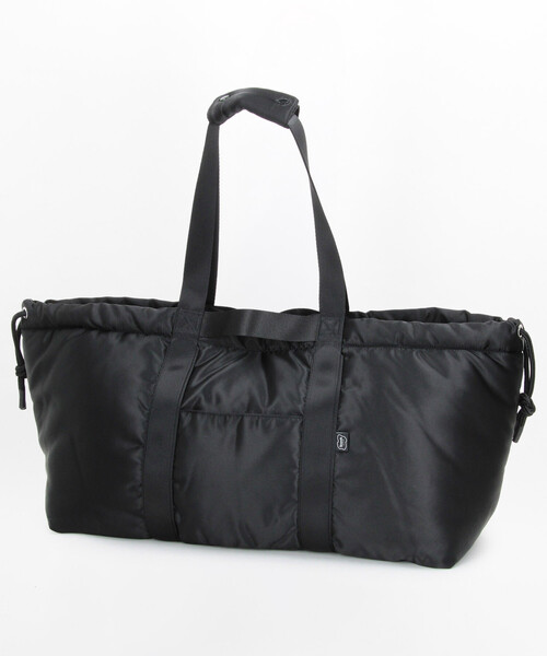 YOSEMITE(ヨセミティ)の「YOSEMITE STRAP/ヨセミテストラップ PADDING NYLON DRAWSTRING TOTE M/パディング ナイロン ドローストリング トートバッグ(トートバッグ・メンズ・ブラック/オリーブ・ONE SIZE)」の1枚目の写真