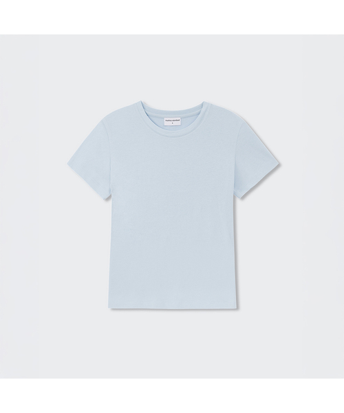 MUSINSA STANDARD WOMAN(ムシンサスタンダードウーマン)の「ウィメンズシアースリムTシャツ(5色)(Tシャツ/カットソー・レディース・ブラック/ライトブルー/ホワイト/ピンク/ライトグリーン・X-SMALL/SMALL/MEDIUM/LARGE)」の4枚目の写真