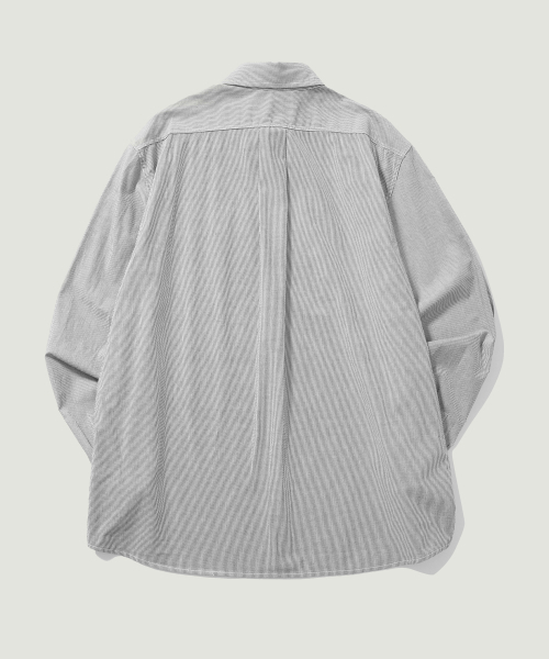 ease（イーズ）の「ウォッシュドボタンダウンストライプシャツ_ブラック（シャツ/ブラウス・メンズ・その他・MEDIUM/LARGE）」の2枚目の写真