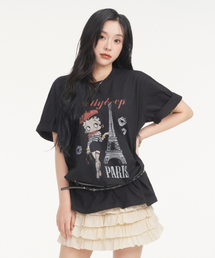 ベティブープ イン パリ オーバーサイズ 半袖Tシャツ_ブラック