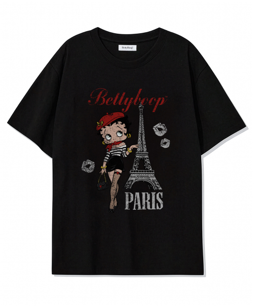 CNVS（ベティ ブープ）の「ベティブープ イン パリ オーバーサイズ 半袖Tシャツ_ブラック（Tシャツ/カットソー・レディース・ブラック・ONE）」の2枚目の写真