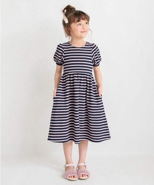 BRANSHES(ブランシェス)の「カットジャガードワンピース(ワンピース・キッズ・アイボリー/ネイビー・100/120/140/110/130/150)」の15枚目の写真