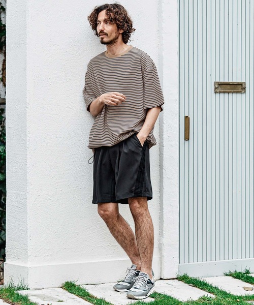 CAMBIO(カンビオ)の「mt10492- マルチボーダースピンドルTシャツ(Tシャツ/カットソー・メンズ・ワイン/カーキ/ベージュ・XL/L/M)」の15枚目の写真