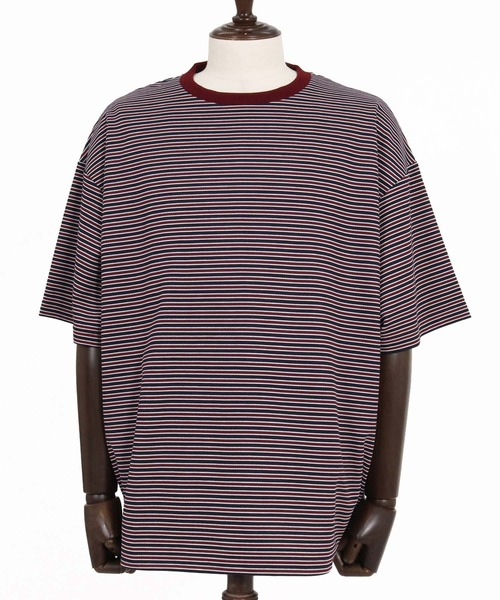 CAMBIO(カンビオ)の「mt10492- マルチボーダースピンドルTシャツ(Tシャツ/カットソー・メンズ・ワイン/カーキ/ベージュ・XL/L/M)」の17枚目の写真