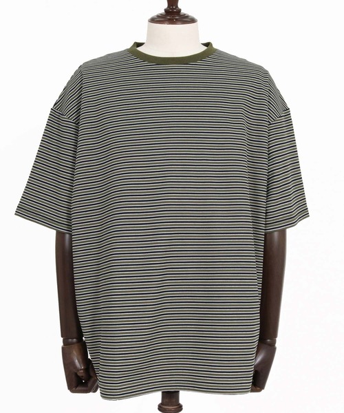 CAMBIO(カンビオ)の「mt10492- マルチボーダースピンドルTシャツ(Tシャツ/カットソー・メンズ・ワイン/カーキ/ベージュ・XL/L/M)」の19枚目の写真