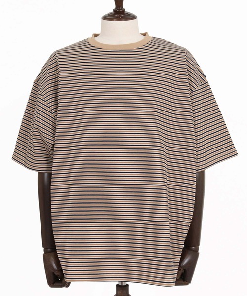 CAMBIO(カンビオ)の「mt10492- マルチボーダースピンドルTシャツ(Tシャツ/カットソー・メンズ・ワイン/カーキ/ベージュ・XL/L/M)」の21枚目の写真