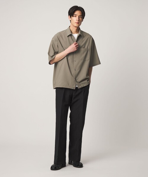 UNITED ARROWS(ユナイテッドアローズ)の「DotAir ドットエア サッカー ダブルポケットシャツ 吸水速乾(シャツ/ブラウス・メンズ・ブラック/オリーブ・M/L/S/XL)」の4枚目の写真
