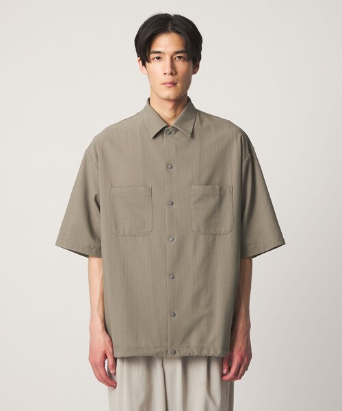 UNITED ARROWS(ユナイテッドアローズ)の「DotAir ドットエア サッカー ダブルポケットシャツ 吸水速乾(シャツ/ブラウス・メンズ・ブラック/オリーブ・M/L/S/XL)」の8枚目の写真