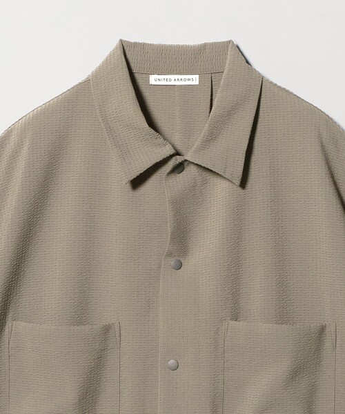 UNITED ARROWS(ユナイテッドアローズ)の「DotAir ドットエア サッカー ダブルポケットシャツ 吸水速乾(シャツ/ブラウス・メンズ・ブラック/オリーブ・M/L/S/XL)」の13枚目の写真