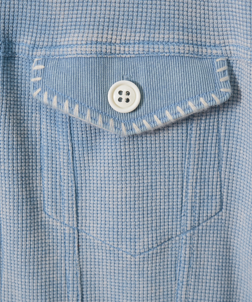 GARMENTS FAB(ガーメンツファブ)の「Washed Waffle Jacket (SKY BLUE)(デニムジャケット・レディース・その他・MEDIUM/LARGE)」の4枚目の写真