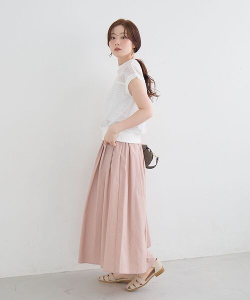 le.coeur blanc(ルクールブラン)の「【撥水・UV・接触冷感】ギャザースカート(スカート・レディース・ライトピンク/ブラック/カーキオリーブ・38/36)」の10枚目の写真