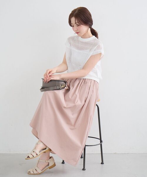 le.coeur blanc(ルクールブラン)の「【撥水・UV・接触冷感】ギャザースカート(スカート・レディース・ライトピンク/ブラック/カーキオリーブ・38/36)」の12枚目の写真