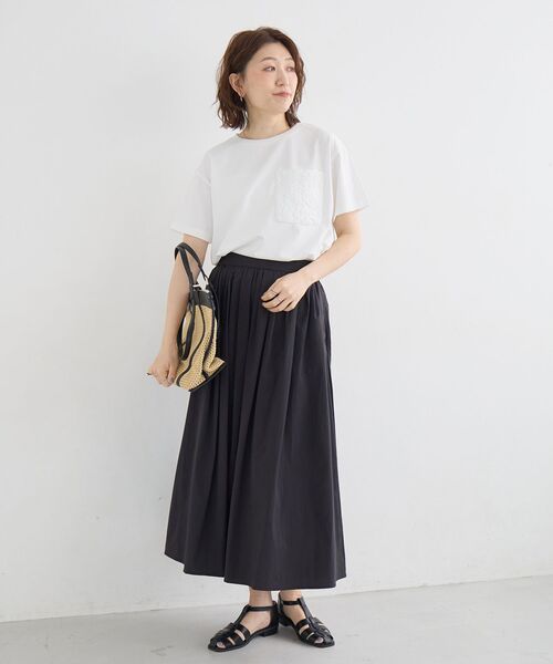 le.coeur blanc（ルクールブラン）の「【撥水・UV・接触冷感】ギャザースカート（スカート・レディース・ライトピンク/ブラック/カーキオリーブ・38/36）」の13枚目の写真