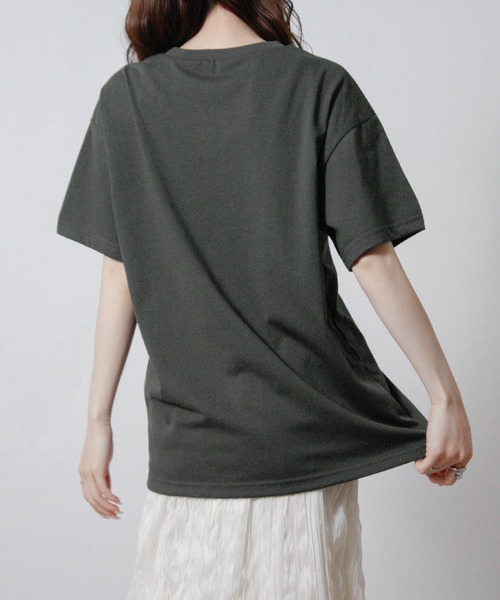Social GIRL(ソーシャルガール)の「レースロゴ刺繍Tシャツ 半袖Tシャツ ロゴTシャツ(Tシャツ/カットソー・レディース・オフホワイト/チャコール/ブラック・M)」の16枚目の写真