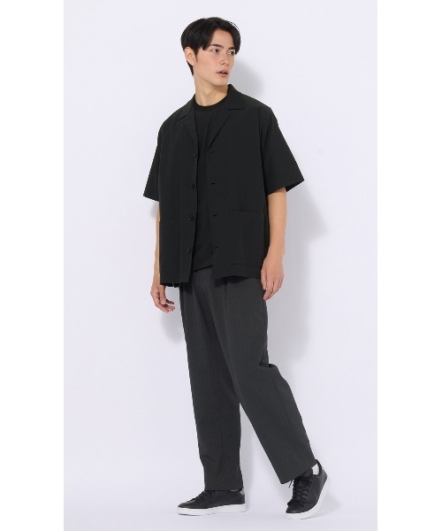 AOYAMA(アオヤマ)の「半袖オーバーシャツ【マルチウェイ】【セットアップ着用可】(シャツ/ブラウス・メンズ・ブラック/グレー・S/L/M/LL)」の12枚目の写真