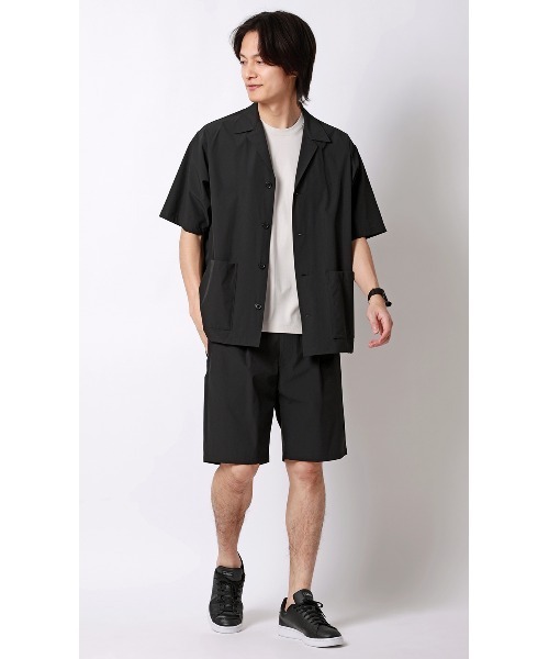 AOYAMA(アオヤマ)の「半袖オーバーシャツ【マルチウェイ】【セットアップ着用可】(シャツ/ブラウス・メンズ・ブラック/グレー・S/L/M/LL)」の13枚目の写真