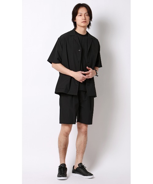 AOYAMA(アオヤマ)の「半袖オーバーシャツ【マルチウェイ】【セットアップ着用可】(シャツ/ブラウス・メンズ・ブラック/グレー・S/L/M/LL)」の14枚目の写真