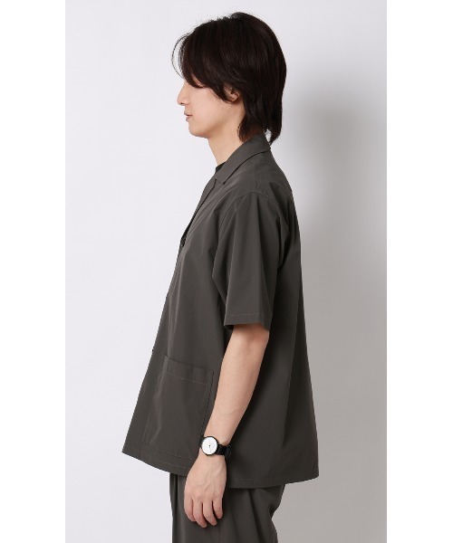 AOYAMA(アオヤマ)の「半袖オーバーシャツ【マルチウェイ】【セットアップ着用可】(シャツ/ブラウス・メンズ・ブラック/グレー・S/L/M/LL)」の16枚目の写真
