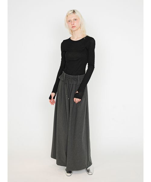 SORIN(ソリン )の「Inside Out Waist Wide Pants/インサイドアウトウエスト ワイドパンツ(その他パンツ・レディース・ストライプ/ダークグレー・36/38)」の4枚目の写真