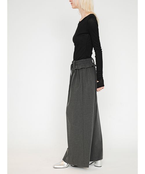 SORIN(ソリン )の「Inside Out Waist Wide Pants/インサイドアウトウエスト ワイドパンツ(その他パンツ・レディース・ストライプ/ダークグレー・36/38)」の5枚目の写真