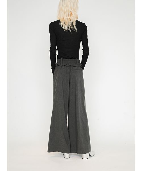 SORIN(ソリン )の「Inside Out Waist Wide Pants/インサイドアウトウエスト ワイドパンツ(その他パンツ・レディース・ストライプ/ダークグレー・36/38)」の6枚目の写真