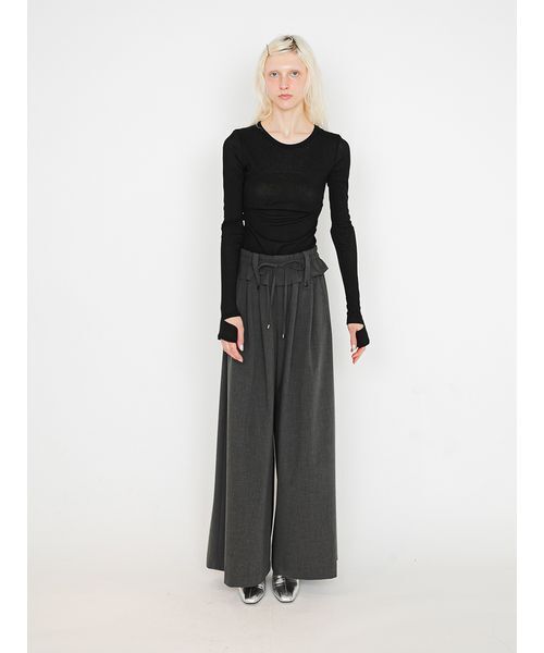 SORIN(ソリン )の「Inside Out Waist Wide Pants/インサイドアウトウエスト ワイドパンツ(その他パンツ・レディース・ストライプ/ダークグレー・36/38)」の7枚目の写真